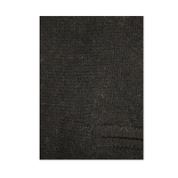 100% SHETLAND WOOL Half Zip Up Knit JUMPER Pullover Mens Sweater Knitted - Plain Black - L thumbnail