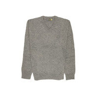 100% Shetland Wool V Neck Knit Jumper Pullover Mens Sweater Knitted - Grey (21) - L thumbnail