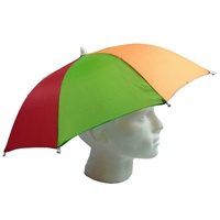 2pcs Set Rainbow Umbrella Hat + 70s Fake Moustache Costume Props Novelty Fancy thumbnail