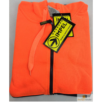 HI VIS Jumper Full Zip Hoodie Safety Workwear Fleecy Fleece Jacket Hooded - Orange/Navy - S thumbnail