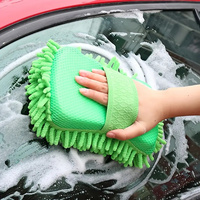 Microfibre Car Wash Mitt Chenille Sponge Ultra Absorbent Drying Towel For Car thumbnail