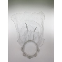 Hen's Party Veil White Bride To Be Headband Flowers Bridal Shower Bachelorette thumbnail