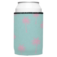 Palm Trees Pink Aqua Stubby Cooler - Standard thumbnail