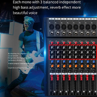 Hridz CT-80S Professional Audio Mixer – 8 Channels Bluetooth USB Mixer with Effects, 48V Phantom Power, and Built-in Sound Card, 8 Channels Audio Soun thumbnail