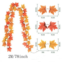 2M Artificial Fall Maple Leaf Garland thumbnail