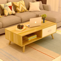 NNECN Coffee Table with Storage Drawer and Open Shelf thumbnail