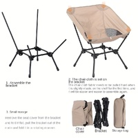 black and khaki set of portable, comfortable and perfect camping chairs thumbnail
