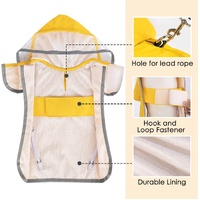 S Yellow Reflective Adjustable Pet Raincoat with Hood - Waterproof Dog Jacket, Adjustable Dog Poncho for Outdoor Protection thumbnail