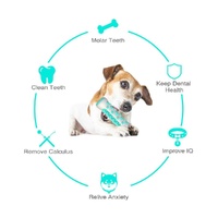 Blue Dog Squeaky Toys For Aggressive Chewers, Tough Toothbrush Dog Chew Toy, Nearly Indestructible Rubber Toys For Pet Training, Teeth Cleaning, Playi thumbnail