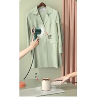 Green Handheld Garment Steamer with Spray Function - Portable 2-in-1 Wet and Dry Mini Steam Iron for Clothes, Wrinkle Remover, and Fabric Freshener thumbnail