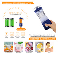 Black Portable Mini Juicer - Rechargeable Electric Fruit Juicer Cup, Compact & Convenient thumbnail