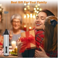 Rechargeable Electric Milk Frother, Handheld Foam Maker, Coffee Frothing Wand, Whisk for Milk, Coffee, and Baking thumbnail