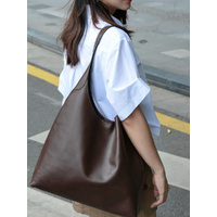 Black Oil-Wax Leather Style Casual Shoulder Bag, Versatile Handbag and Crossbody Tote for Women thumbnail