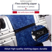 S 18-20 Inch Elastic Luggage Cover with Zipper, Travel Suitcase Protector, Scratch Resistant Luggage Cover thumbnail
