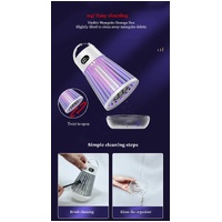 Black 360° Electric Mosquito Killer Lamp - UV Light Insect Zapper with Digital Display for Indoor and Outdoor Use thumbnail