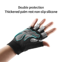 S Black Fingerless Sports Gloves – Non-Slip Silicone Palm Pads for Cycling, Weightlifting, and Fitness Training thumbnail