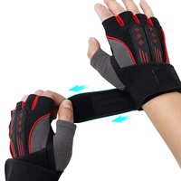 M White Fingerless Workout Gloves with Wrist Support – Non-Slip, Breathable Gym Gloves for Weightlifting and Cycling thumbnail