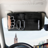 Khaki Car Sun Visor Organizer - Tactical Molle Storage Panel with Multi-Pocket Design thumbnail