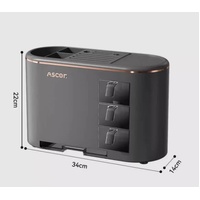 White All-in-One Kitchen Knife and Utensil Holder - Multi-Functional Organizer with Storage Drawers thumbnail