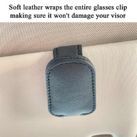 2pcs Grey Car Sun Visor Glasses Holder - Universal Sunglasses Clip for Secure Storage thumbnail