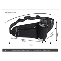 Blue Adjustable Running Waist Pack with Water Bottle Holder, Reflective Design, and Multiple Storage Pockets for Outdoor Activities thumbnail