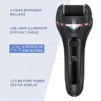 Black 10 Pcs Suit Electric Foot Callus Remover with LCD Display | Waterproof Pedicure Set | Dual-Speed Dead Skin Exfoliator for Smooth Feet thumbnail