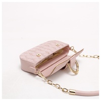 Pink Elegant Quilted Chain Shoulder Bag for Office Professionals | Simple and Fashionable Small Square Bag for Women thumbnail