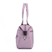 Purple Stylish Nylon Large Capacity Tote Bag for Work and Commute | Multi-Pocket Shoulder Bag | Fashionable Canvas Bag thumbnail