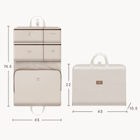 Light Pink Travel Storage Organizer Bag - Multi-Compartment Lightweight Foldable Luggage Organizer for Clothes, Underwear, and Accessories - Portable  thumbnail