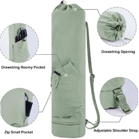 Green Durable Yoga Mat Carry Bag - Multi-Functional Fitness Backpack with Wet Pocket(Mugs are filming props, not included) thumbnail