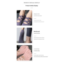 2 Pcs Purple Non-Slip Yoga Pilates Socks with Toe Design for Women – Cotton Blend with Anti-Slip Silicone Grip thumbnail