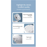 Dark Blue Remote-Control Wall-Mount Foldable Mini USB Fan with Night Light and Digital Display thumbnail