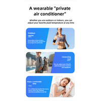 Black Wearable Cooling and Heating Wristband - Mini Wearable Air Conditioner for Instant Heat or Cool Relief with USB Fast Charging thumbnail