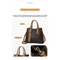 Off White And Blue Retro Fashion Handbag - Elegant Tote with Large Capacity for Work and Daily Use thumbnail