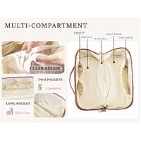 Black Horizontal Pattern Boho Travel Cosmetic Bag - Large Waterproof Makeup Organizer with Handle thumbnail