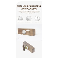 Yellow Touch-Control Dimmable Wooden LED Wall Light - Minimalist Design thumbnail