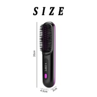 Black Portable Electric Hair Straightening Brush thumbnail