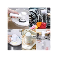 White Electric Cleaning Brush with Multiple Attachments - Rechargeable and Versatile for Home and Kitchen Use thumbnail