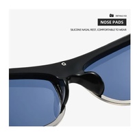 Grey lenses with brown rim Trendy Curved Sunglasses – Cat Eye Design UV Protection Stylish Glare-Blocking Shades thumbnail
