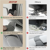 2 Pcs Black Magnetic Leather Car Sunglasses Clip – Dual-Use Multifunctional Card Holder, Premium Cowhide thumbnail