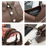 Denim Blue Trendy Shirt-Inspired PU Shoulder Bag | Stylish Handbag with Unique Design thumbnail