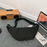 Black and White Check Trendy Checkered Crossbody Bag - Color-Block Chest Bag for Men and Women, Lightweight Nylon Waist Bag thumbnail