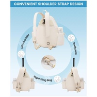 Off White Lightweight Waterproof Tennis Racket Backpack - Multifunction Sling and Backpack for Men and Women(The water cup racket is a shooting prop a thumbnail
