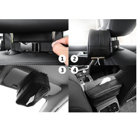 Black Multifunctional PU Leather Car Tissue Box Holder – Compact, Stylish, and Easy to Install with Headrest and Sun Visor Mounting Options thumbnail