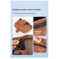 Black Luxury Eco-Friendly Suede Car Headrest and Lumbar Cushion Set - Ergonomic Support, All-Season Comfort, Adjustable Straps, and Durable Design for thumbnail
