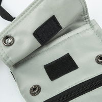 Grey Water-Resistant Nylon Crossbody Phone Bag – Compact Travel Wallet & Card Holder for Men and Women(Mobile phones and cards are shooting props, not thumbnail