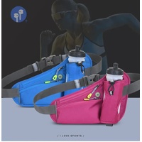 Dark Blue Hydration Running Waist Pack - Waterproof Lightweight Sports Belt with Bottle Holder(Water bottles are filming props, not included) thumbnail