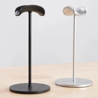 Black Universal Aluminum Headphone Stand – Durable Detachable Desktop Headset Holder thumbnail