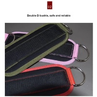 Black Set (2 Ankle Straps + 3 elastic ropes + 1 mesh bag) Adjustable Ankle Straps for Leg and Glute Training - EVA Padded Gym Foot Straps thumbnail