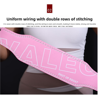 Size M Pink Professional Weightlifting Belt with Sponge Padding for Deep Squat and Deadlift - Men and Women Fitness Support thumbnail